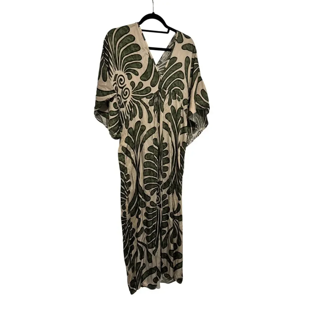 Botanical green and cream maxi dress - Picture 2 of 6